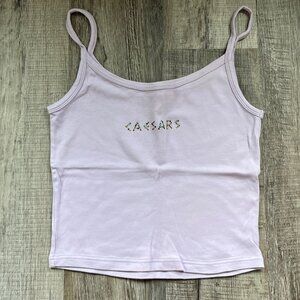 Caesars Palace Sequin Tank Top Women L Large Lavender